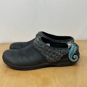 Merrell Encore Cassie Leather/Wool Slip On Clogs Black Size 10